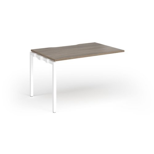 Connex Goal-Post 1200 x 800 x 725mm Single Add On Bay - White Frame / Nebraska Oak Top - GCO128-AB-WH-NO