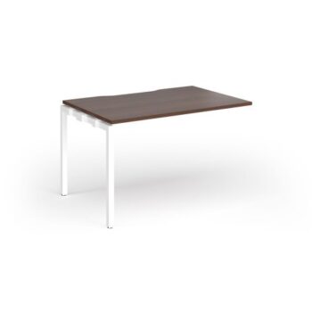 Connex Goal-Post 1200 x 800 x 725mm Single Add On Bay - White Frame / Walnut Top - GCO128-AB-WH-W