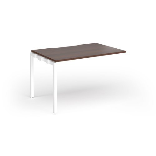 Connex Goal-Post 1200 x 800 x 725mm Single Add On Bay - White Frame / Walnut Top - GCO128-AB-WH-W