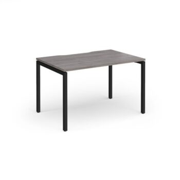 Connex Goal-Post 1200 x 800 x 725mm Single Desk - Black Frame / Grey Oak Top - GCO128-K-GO