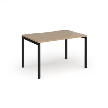Connex Goal-Post 1200 x 800 x 725mm Single Desk - Black Frame / Kendal Oak Top - GCO128-K-KO