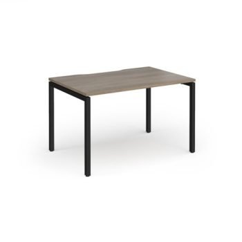 Connex Goal-Post 1200 x 800 x 725mm Single Desk - Black Frame / Nebraska Oak Top - GCO128-K-NO