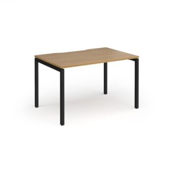 Connex Goal-Post 1200 x 800 x 725mm Single Desk - Black Frame / Oak Top - GCO128-K-O