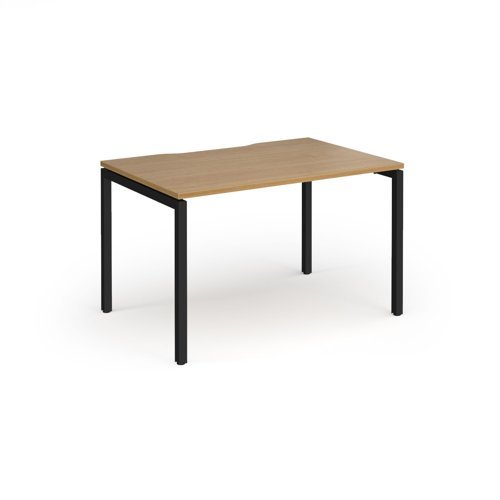 Connex Goal-Post 1200 x 800 x 725mm Single Desk - Black Frame / Oak Top - GCO128-K-O