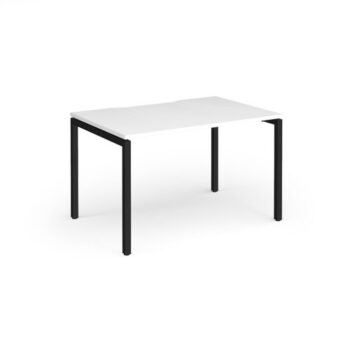 Connex Goal-Post 1200 x 800 x 725mm Single Desk - Black Frame / White Top - GCO128-K-WH