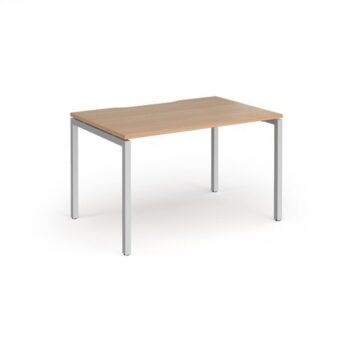 Connex Goal-Post 1200 x 800 x 725mm Single Desk - Silver Frame / Beech Top - GCO128-S-B