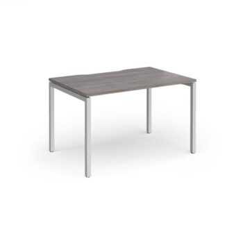 Connex Goal-Post 1200 x 800 x 725mm Single Desk - Silver Frame / Grey Oak Top - GCO128-S-GO