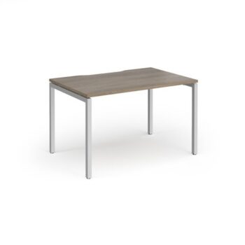 Connex Goal-Post 1200 x 800 x 725mm Single Desk - Silver Frame / Nebraska Oak Top - GCO128-S-NO