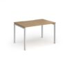 Connex Goal-Post 1200 x 800 x 725mm Single Desk - Silver Frame / Oak Top - GCO128-S-O