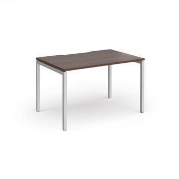 Connex Goal-Post 1200 x 800 x 725mm Single Desk - Silver Frame / Walnut Top - GCO128-S-W