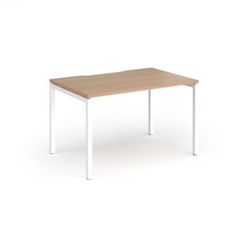 Connex Goal-Post 1200 x 800 x 725mm Single Desk - White Frame / Beech Top - GCO128-WH-B