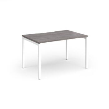 Connex Goal-Post 1200 x 800 x 725mm Single Desk - White Frame / Grey Oak Top - GCO128-WH-GO