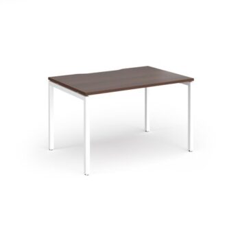 Connex Goal-Post 1200 x 800 x 725mm Single Desk - White Frame / Walnut Top - GCO128-WH-W