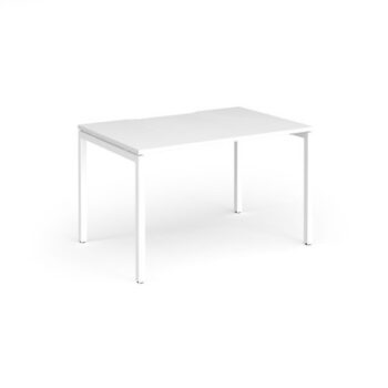 Connex Goal-Post 1200 x 800 x 725mm Single Desk - White Frame / White Top - GCO128-WH-WH