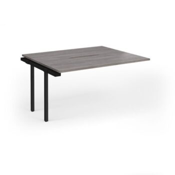 Connex Goal-Post 1400 x 1200 x 725mm Back to Back Add On Bay - Black Frame / Grey Oak Top - GCO1412-AB-K-GO