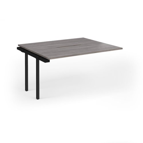Connex Goal-Post 1400 x 1200 x 725mm Back to Back Add On Bay - Black Frame / Grey Oak Top - GCO1412-AB-K-GO