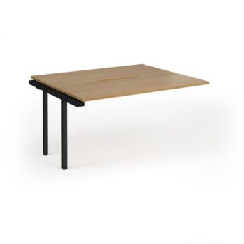 Connex Goal-Post 1400 x 1200 x 725mm Back to Back Add On Bay - Black Frame / Oak Top - GCO1412-AB-K-O