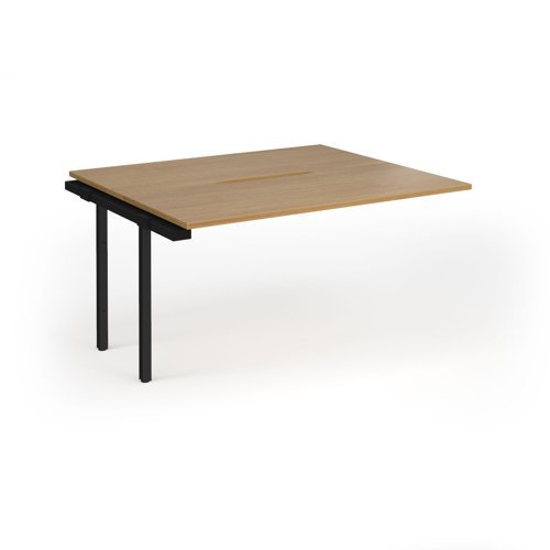 Connex Goal-Post 1400 x 1200 x 725mm Back to Back Add On Bay - Black Frame / Oak Top - GCO1412-AB-K-O