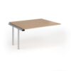 Connex Goal-Post 1400 x 1200 x 725mm Back to Back Add On Bay - Silver Frame / Beech Top - GCO1412-AB-S-B