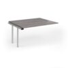 Connex Goal-Post 1400 x 1200 x 725mm Back to Back Add On Bay - Silver Frame / Grey Oak Top - GCO1412-AB-S-GO