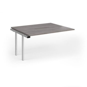 Connex Goal-Post 1400 x 1200 x 725mm Back to Back Add On Bay - Silver Frame / Grey Oak Top - GCO1412-AB-S-GO