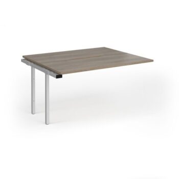 Connex Goal-Post 1400 x 1200 x 725mm Back to Back Add On Bay - Silver Frame / Nebraska Oak Top - GCO1412-AB-S-NO