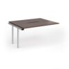 Connex Goal-Post 1400 x 1200 x 725mm Back to Back Add On Bay - Silver Frame / Walnut Top - GCO1412-AB-S-W