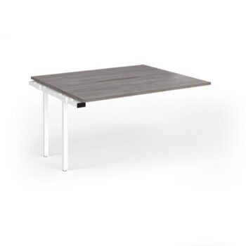 Connex Goal-Post 1400 x 1200 x 725mm Back to Back Add On Bay - White Frame / Grey Oak Top - GCO1412-AB-WH-GO