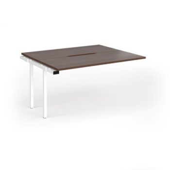 Connex Goal-Post 1400 x 1200 x 725mm Back to Back Add On Bay - White Frame / Walnut Top - GCO1412-AB-WH-W