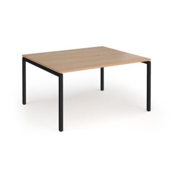 Connex Goal-Post 1400 x 1200 x 725mm Back to Back Desk ( 2 x 1400mm ) - Black Frame / Beech Top - GCO1412-K-B