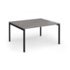 Connex Goal-Post 1400 x 1200 x 725mm Back to Back Desk ( 2 x 1400mm ) - Black Frame / Grey Oak Top - GCO1412-K-GO