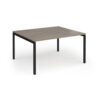 Connex Goal-Post 1400 x 1200 x 725mm Back to Back Desk ( 2 x 1400mm ) - Black Frame / Nebraska Oak Top - GCO1412-K-NO