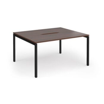 Connex Goal-Post 1400 x 1200 x 725mm Back to Back Desk ( 2 x 1400mm ) - Black Frame / Walnut Top - GCO1412-K-W