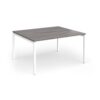 Connex Goal-Post 1400 x 1200 x 725mm Back to Back Desk ( 2 x 1400mm ) - White Frame / Grey Oak Top - GCO1412-WH-GO
