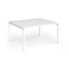 Connex Goal-Post 1400 x 1200 x 725mm Back to Back Desk ( 2 x 1400mm ) - White Frame / White Top - GCO1412-WH-WH