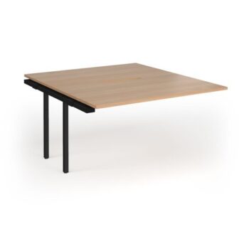 Connex Goal-Post 1400 x 1600 x 725mm Back to Back Add On Bay - Black Frame / Beech Top - GCO1416-AB-K-B