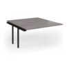 Connex Goal-Post 1400 x 1600 x 725mm Back to Back Add On Bay - Black Frame / Grey Oak Top - GCO1416-AB-K-GO