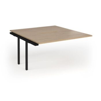 Connex Goal-Post 1400 x 1600 x 725mm Back to Back Add On Bay - Black Frame / Kendal Oak Top - GCO1416-AB-K-KO