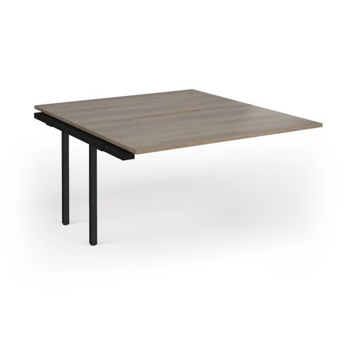 Connex Goal-Post 1400 x 1600 x 725mm Back to Back Add On Bay - Black Frame / Nebraska Oak Top - GCO1416-AB-K-NO