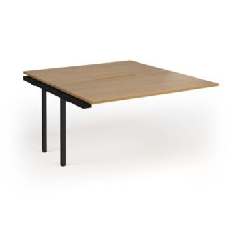 Connex Goal-Post 1400 x 1600 x 725mm Back to Back Add On Bay - Black Frame / Oak Top - GCO1416-AB-K-O
