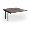Connex Goal-Post 1400 x 1600 x 725mm Back to Back Add On Bay - Black Frame / Walnut Top - GCO1416-AB-K-W