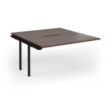 Connex Goal-Post 1400 x 1600 x 725mm Back to Back Add On Bay - Black Frame / Walnut Top - GCO1416-AB-K-W
