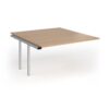 Connex Goal-Post 1400 x 1600 x 725mm Back to Back Add On Bay - Silver Frame / Beech Top - GCO1416-AB-S-B
