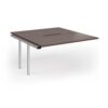 Connex Goal-Post 1400 x 1600 x 725mm Back to Back Add On Bay - Silver Frame / Walnut Top - GCO1416-AB-S-W