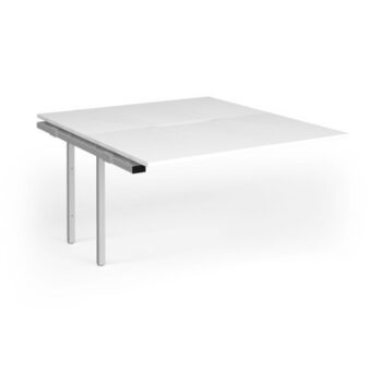 Connex Goal-Post 1400 x 1600 x 725mm Back to Back Add On Bay - Silver Frame / White Top - GCO1416-AB-S-WH