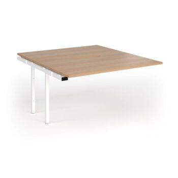Connex Goal-Post 1400 x 1600 x 725mm Back to Back Add On Bay - White Frame / Beech Top - GCO1416-AB-WH-B