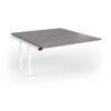Connex Goal-Post 1400 x 1600 x 725mm Back to Back Add On Bay - White Frame / Grey Oak Top - GCO1416-AB-WH-GO