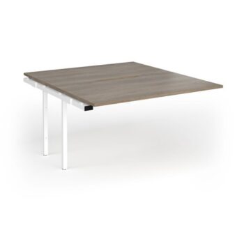Connex Goal-Post 1400 x 1600 x 725mm Back to Back Add On Bay - White Frame / Nebraska Oak Top - GCO1416-AB-WH-NO