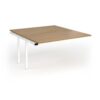 Connex Goal-Post 1400 x 1600 x 725mm Back to Back Add On Bay - White Frame / Oak Top - GCO1416-AB-WH-O
