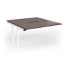 Connex Goal-Post 1400 x 1600 x 725mm Back to Back Add On Bay - White Frame / Walnut Top - GCO1416-AB-WH-W